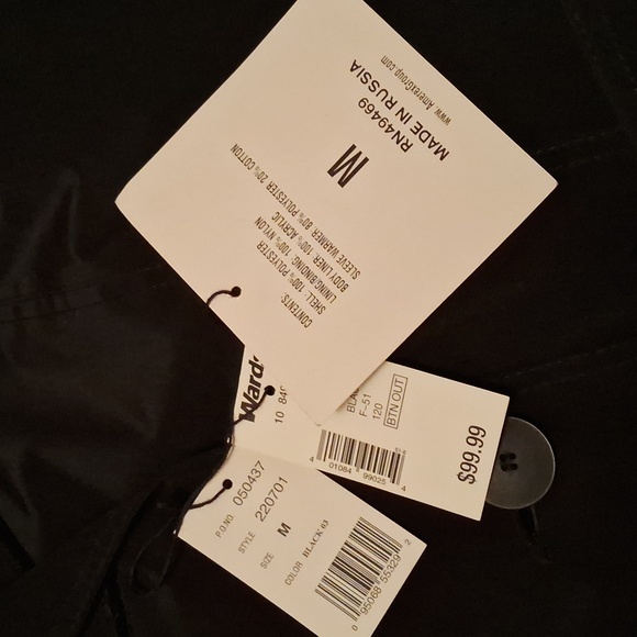 NWT,Vintage 80's,Black,Midi,Coat with Removable Fleece Lining,Deep Front Pockets - Picture 11 of 16